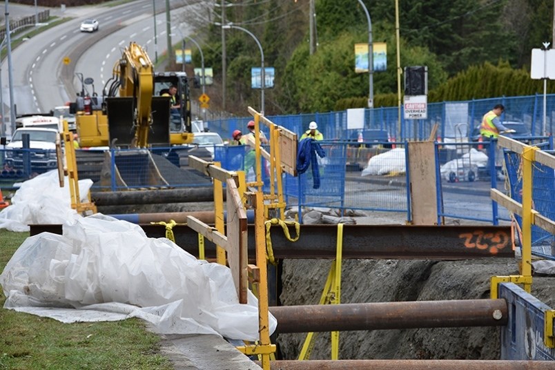 The FortisBC gas line upgrade project, which was completed in early December 2019, installed roughly