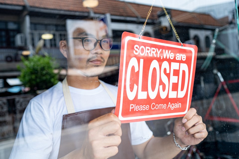 Closed sign store cafe shop small business