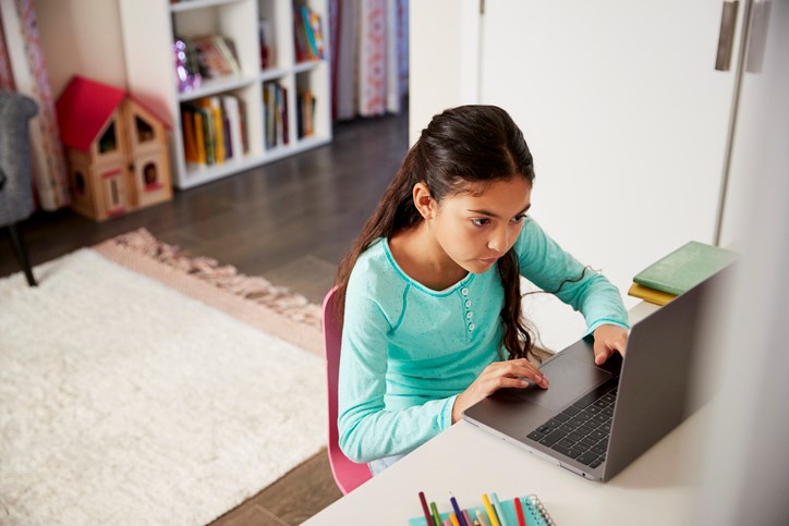 child on computer, internet, stock photo