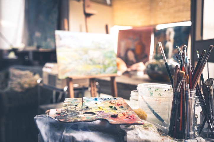 artist studio, stock photo