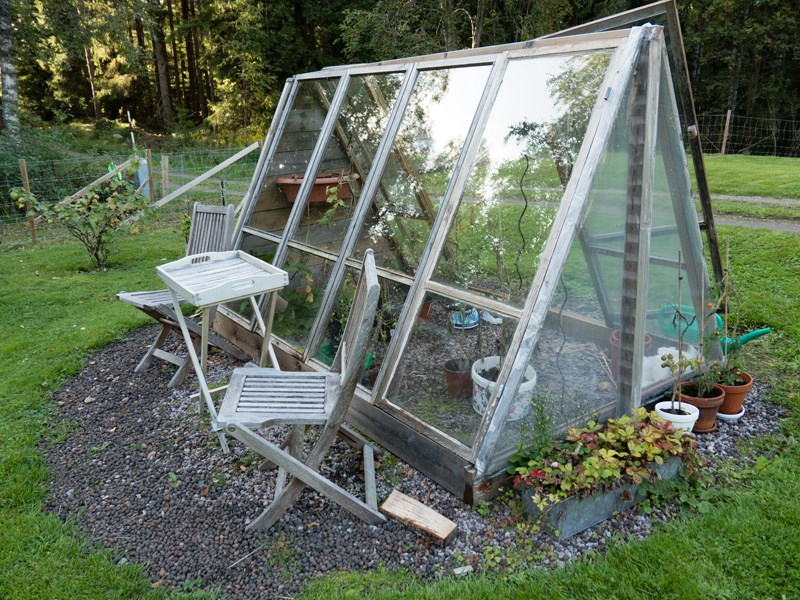 GREENHOUSE: With a little ingenuity, a homemade greenhouse can be created out of recycled materials. Contributed photo