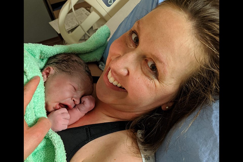 Lindsay Huerlimann delivered a healthy baby boy at Royal Columbian Hospital on March 29 as COVID-19 pandemic concerns were spreading throughout the province, requiring people, including new moms, to be extra careful.
