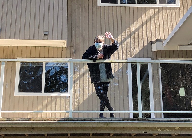 Karen Shoemaker was in isolation for 14 days after contracting COVID-19 in mid-March. The only way she could visit her family and grandkids was by waving at them from her balcony.