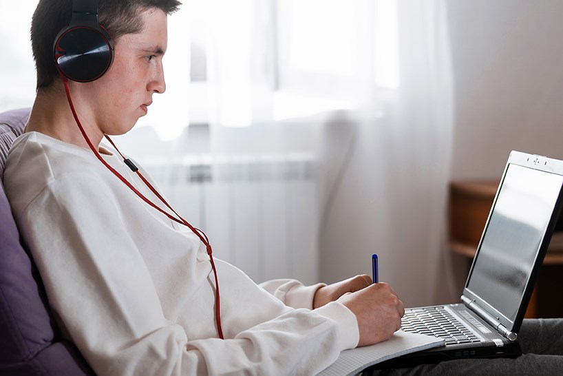 school student studying