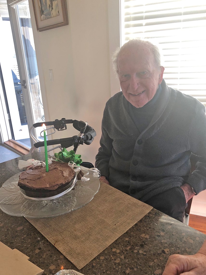 Family gathers on street to celebrate West Vancouver veteran's 97th birthday_1