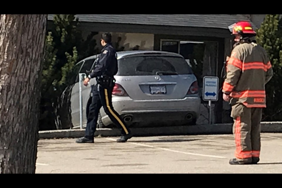 Ambulance, police and firefighters were called to Simon Fraser Lodge early afternoon Tuesday where an SUV had been inadvertently driven into the side of the building. The driver, an elderly person, appeared to have escaped with minor injuries while damage to the lodge was being assessed.