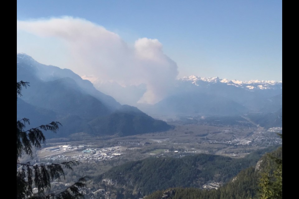 Fire as seen from Shannon Forest Service Road.