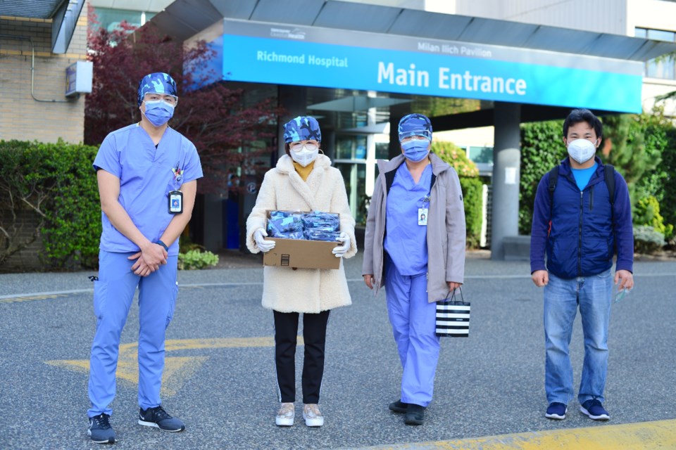 Richmondites are sewing colourful scrub caps for health-care workers amid the COVID-19 pandemic. Submitted photo