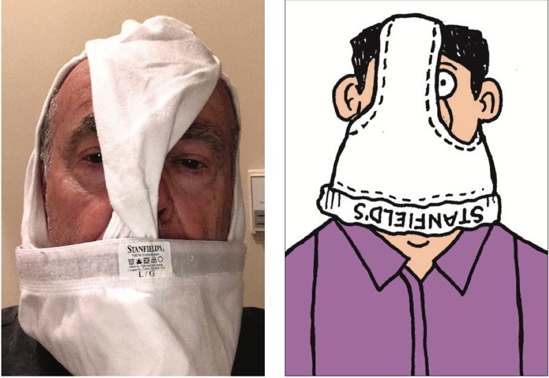 photo A reader challenges cartoonist Adrian Raeside over his face mask design.