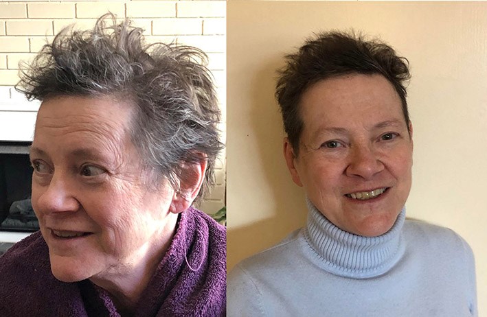 tess healy haircut before after