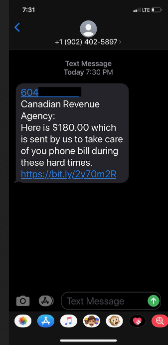 scam text