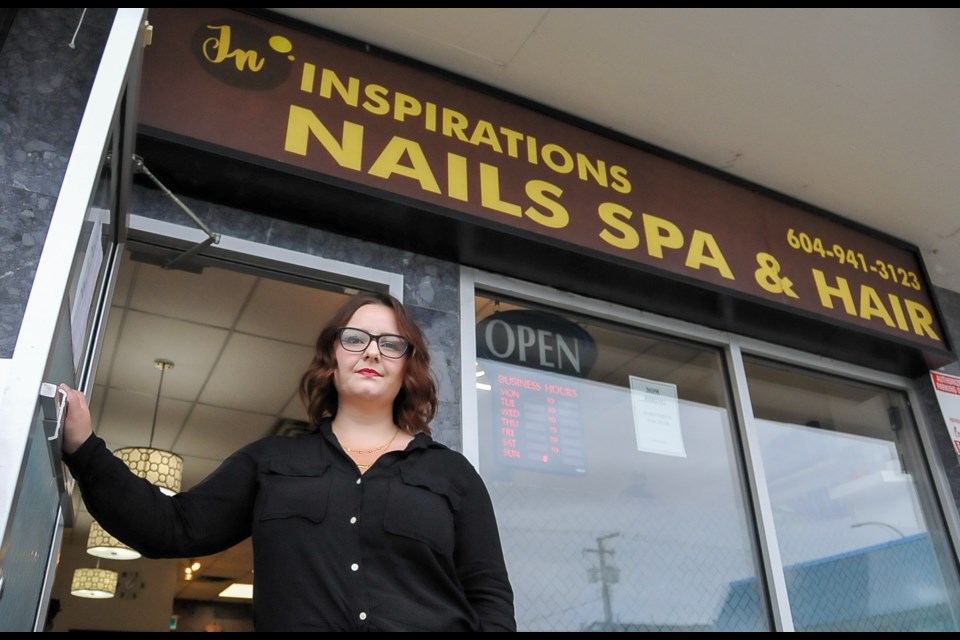 Kyleigh Francks manages the hair cutting side of Inspirations Nails Spa and Hair in Port Coquitlam.