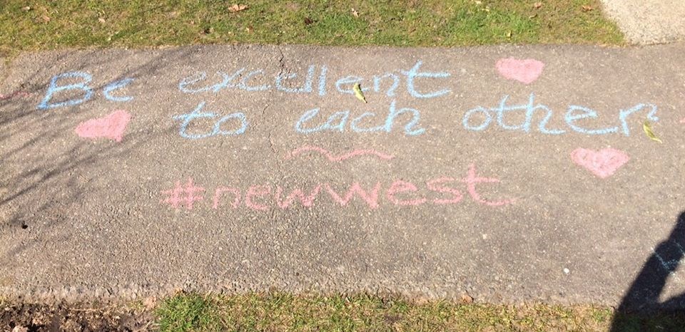 Giving Tuesday, chalk art, new Westminster
