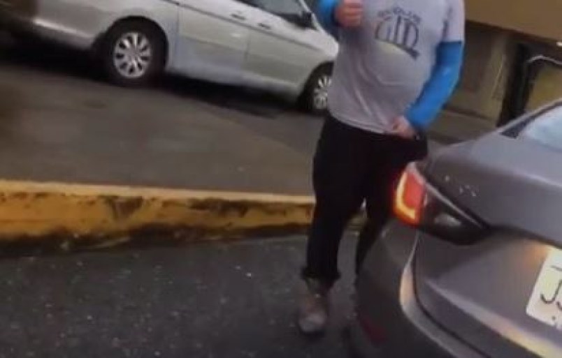 Screengrab from a video of a Burnaby man involved in am alleged racist incident