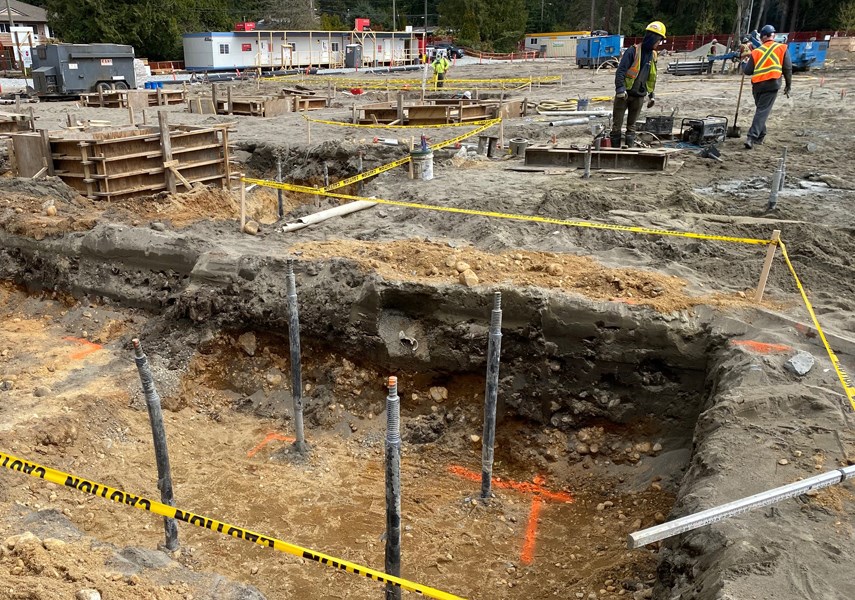 Detailed excavation is in progress in preparation for a foundation concrete pour for the new Handsworth Secondary. photo North Vancouver School District
