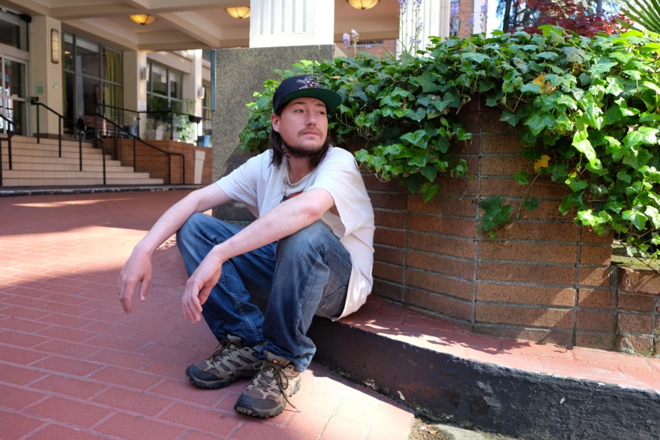 Tylor Lovell now lives in a downtown hotel after he was recently living in the Oppenheimer Park homeless encampment.