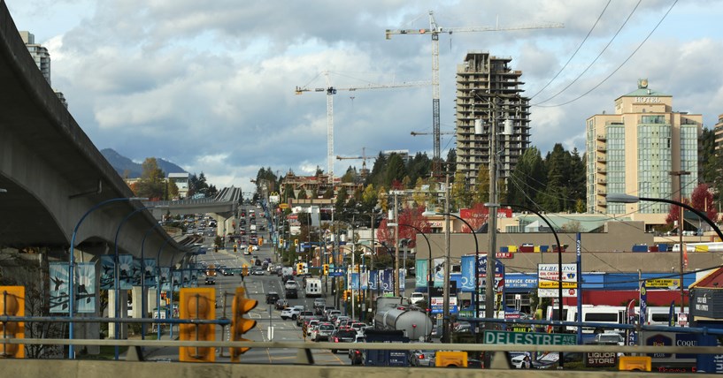 Construction on the Coquitlam side of North Road