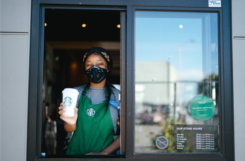 Starbucks has mostly been serving customers via drive-thru
