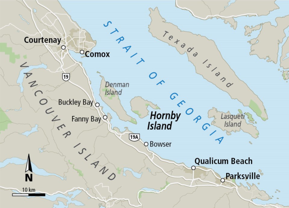 map Hornby Island