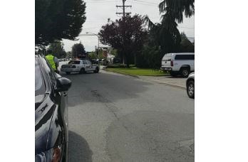 Police have closed off a section of King Road in South Arm after calling in the Emergency Response Team. Facebook screenshot