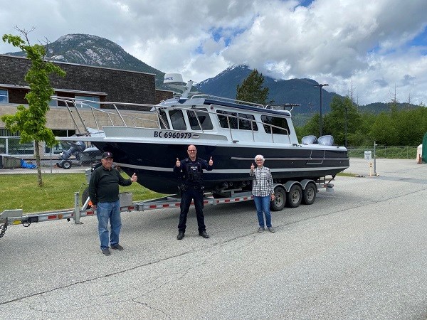 The recovered boat that was returned to its Alberta owners.