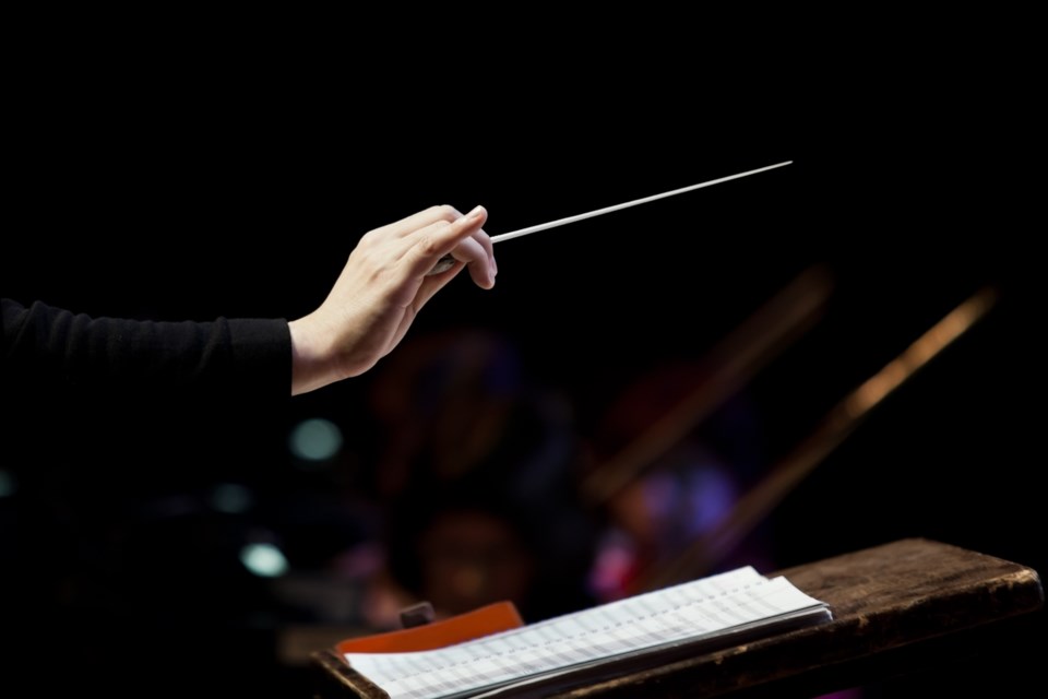 orchestra, conductor, stock photo