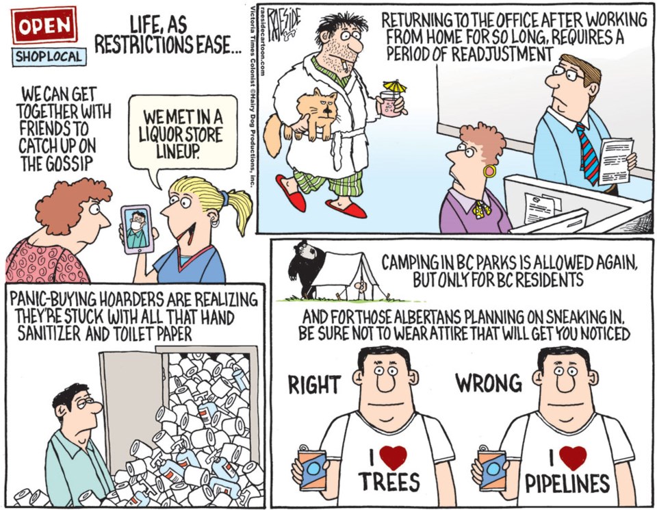 Adrian Raeside cartoon, May 24, 2020 restrictions lifting