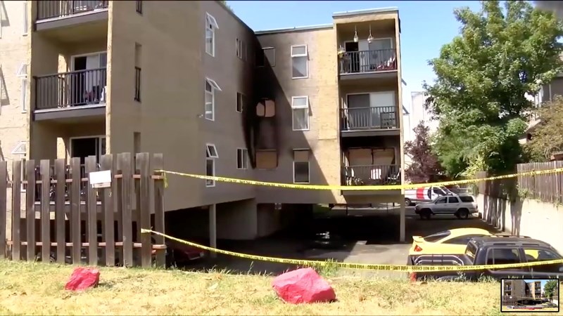 photo of apartment fire in Victoria May 23, 2020