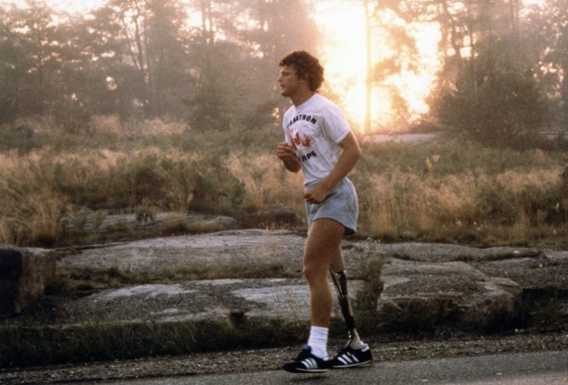 Terry Fox runs his Marathon of Hope.
