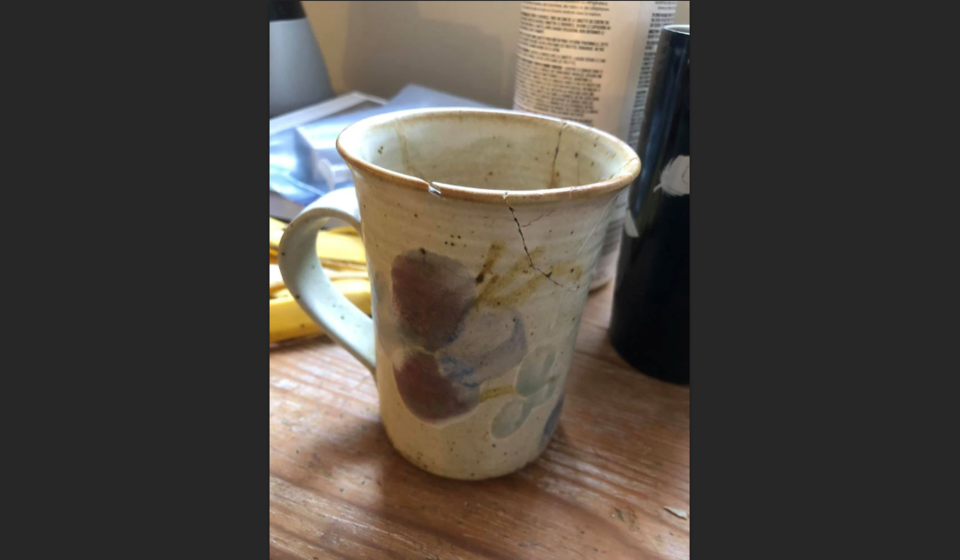 A chipped mug