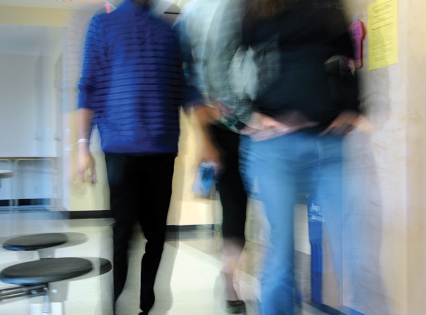 blurred students