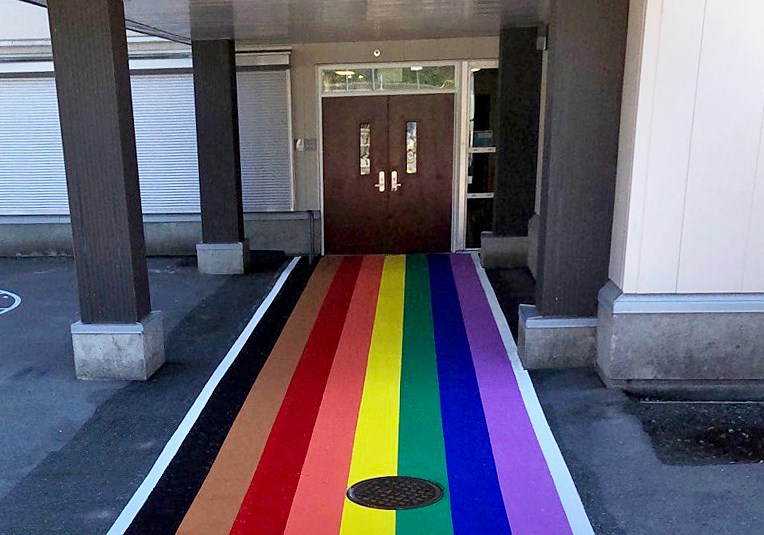 rainbow walkway, University Highlands Elementary