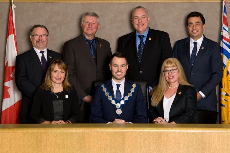 Port Coquitlam mayor and council. Coun. Dupont (bottom left) was recently censured by her colleagues