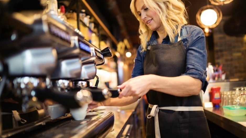 Baristas at coffee shops are among the many minimum-wage earners in B.C.
