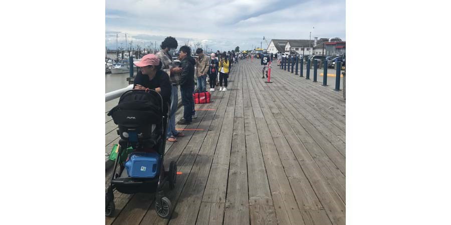 The line-up stretches from Fisherman's Wharf to Pajo's. Photo submitted