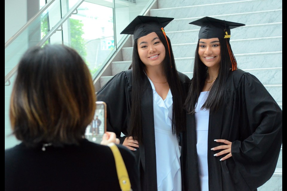 New Westminster Secondary School's Class of 2020 had a chance to don caps and gowns and enjoy their moment in the spotlight with reworked grad ceremonies at Anvil Centre.