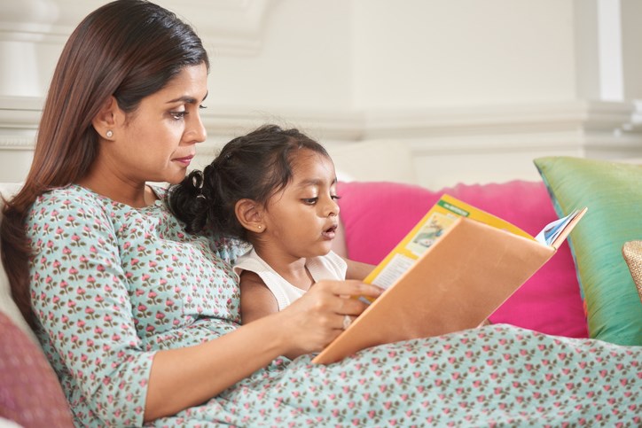 parent, reading, child, preschooler, stock photo