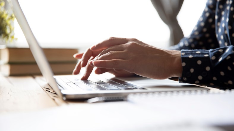 laptop, remote learning, stock photo