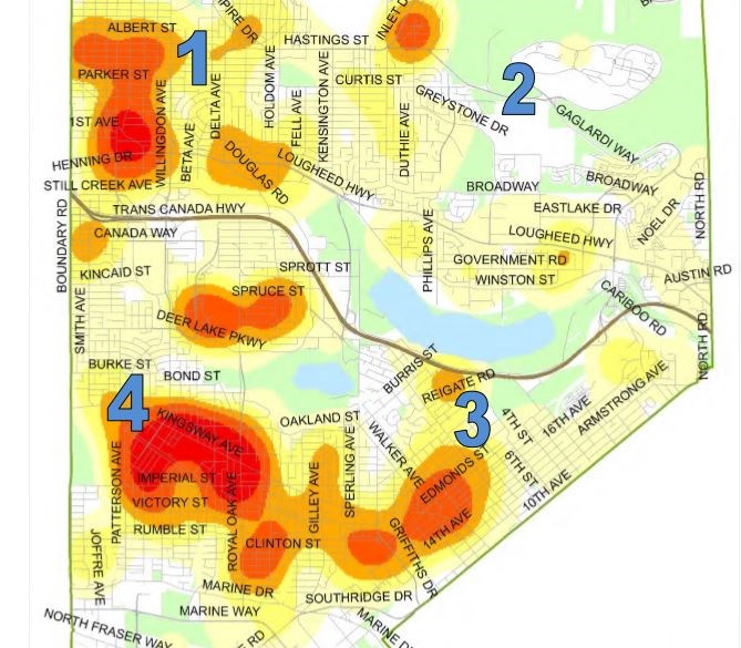 crime heat map burnaby