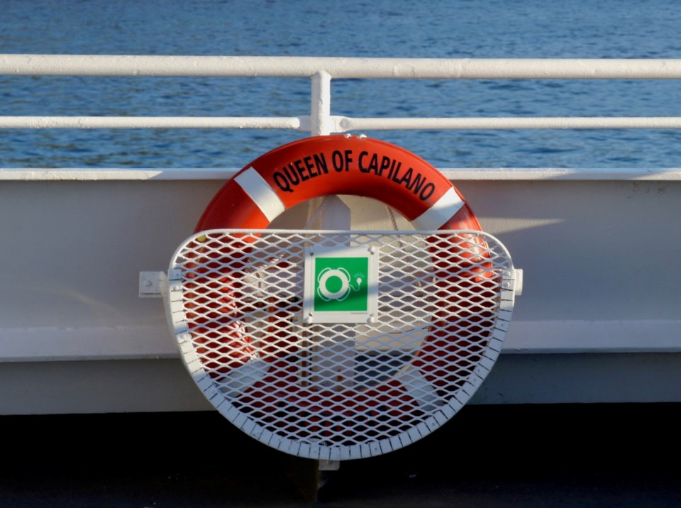 Life preserver with Queen of Capilano on it