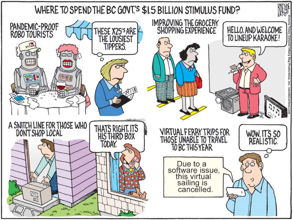 Adrian Raeside cartoon, June 21, 2020 stimulus funding