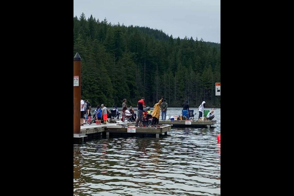 This photo taken at Buntzen Lake recently shows a big crowd on the pier. Some consider this a social distancing concern and are worried the park will be shut again. But a BC Hydro spokesperson said the majority of people are obeying the new COVID-19 restrictions.