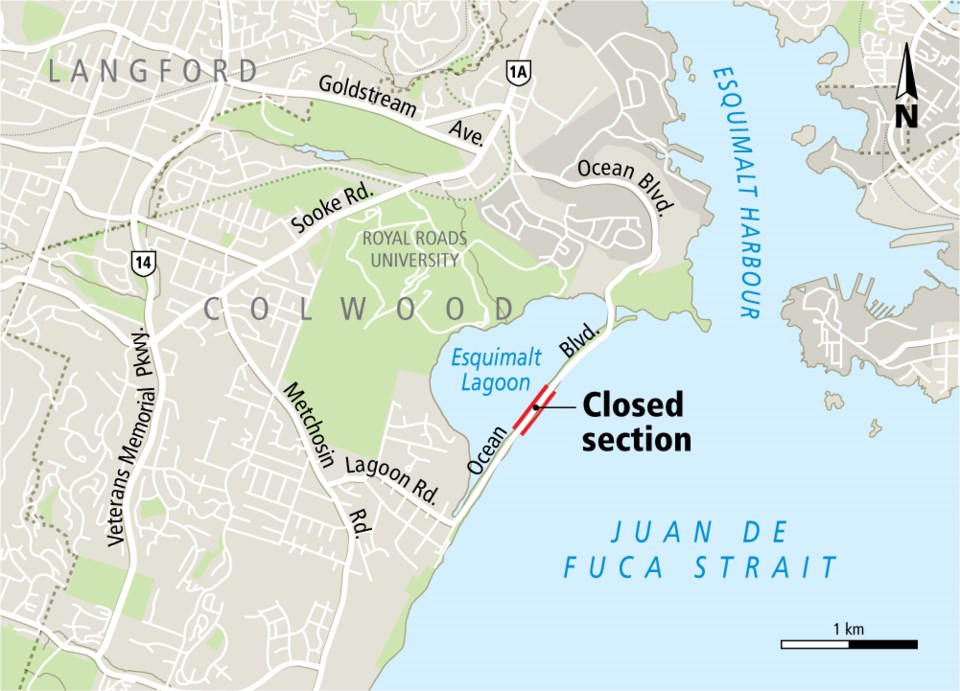 map Ocean Boulevard in Esquimalt