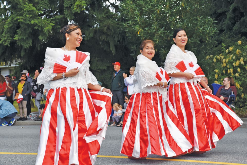 Participants in Sechelt's Canada Day parade 2018.