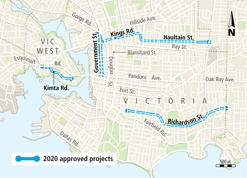 Map bike lanes proposal July 2020