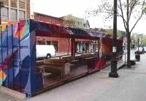 shipping container parklet
