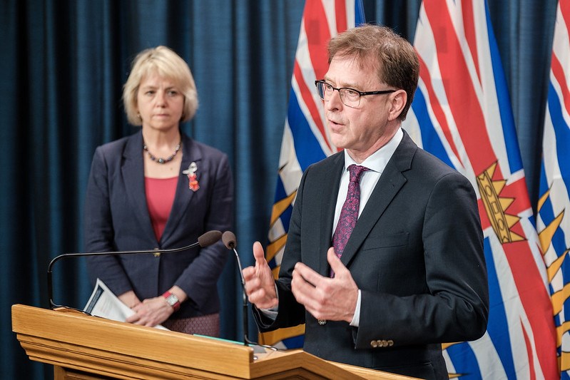 B.C. Health Minister Adrian Dix and provincial health officer Bonnie Henry