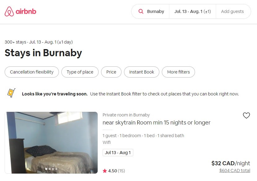airbnb burnaby