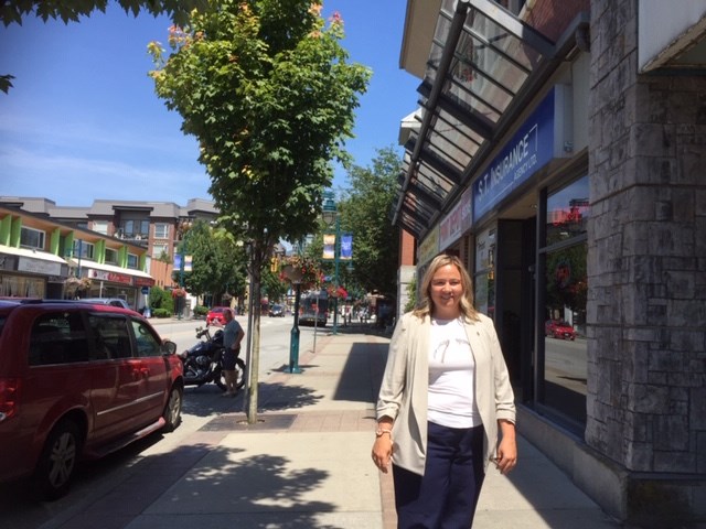 Jennifer McKinnon, executive director of the Downtown Port Coquitlam BIA, takes a stroll down Shaughnessy Street which is looking more lively now that Phase 3 of the government’s restart plan is underway, more shops are open and the weather is good.