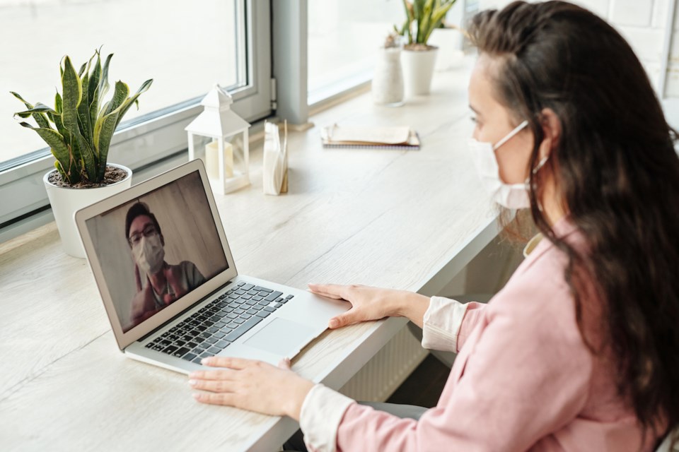 People talking on a computer